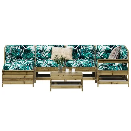 Gartensofa-Set 7-teilig aus imprägniertem Kiefernholz von vidaXL, Gartensets - Ref: Foro24-3250951, Preis: 408,73 €, Rabatt: %