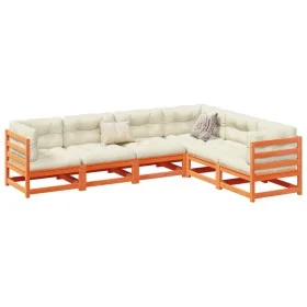 Gartensofa-Set 6-teilig, massives Kiefernholz, wachsbraun von vidaXL, Gartensets - Ref: Foro24-3299453, Preis: 390,48 €, Raba...