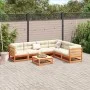Gartensofa-Set 7-teilig aus massivem Kiefernholz, wachsbraun von vidaXL, Gartensets - Ref: Foro24-3299464, Preis: 439,65 €, R...