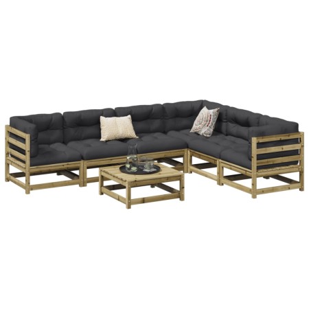 Gartensofa-Set 7-teilig aus imprägniertem Kiefernholz von vidaXL, Gartensets - Ref: Foro24-3299466, Preis: 405,88 €, Rabatt: %