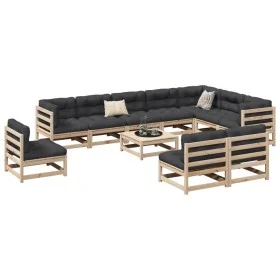 Gartensofa-Set 11-teilig aus massivem Kiefernholz von vidaXL, Gartensets - Ref: Foro24-3299485, Preis: 565,72 €, Rabatt: %