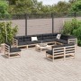 Juego de sofás de jardín 11 pzas madera maciza de pino de vidaXL, Conjuntos de jardín - Ref: Foro24-3299485, Precio: 572,39 €...