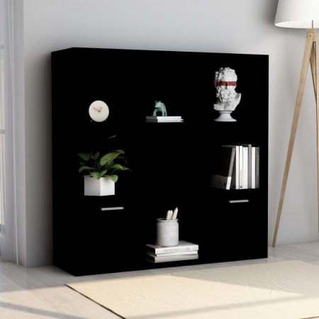 Black plywood shelf 98x30x98 cm by vidaXL, Bookcases and shelves - Ref: Foro24-801117, Price: 83,68 €, Discount: %