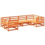 Gartensofa-Set 6-teilig, massives Kiefernholz, wachsbraun von vidaXL, Gartensets - Ref: Foro24-3299604, Preis: 402,68 €, Raba...