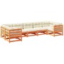 7-teilige Gartensofagarnitur mit wachsbraunen Kissen aus Kiefernholz von vidaXL, Gartensets - Ref: Foro24-3299619, Preis: 860...
