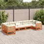 7-piece garden sofa set with wax-brown pine wood cushions by vidaXL, Garden sets - Ref: Foro24-3299619, Price: 860,53 €, Disc...
