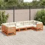 7-piece garden sofa set with wax-brown pine wood cushions by vidaXL, Garden sets - Ref: Foro24-3299619, Price: 847,02 €, Disc...