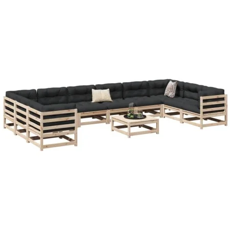 Gartensofa-Set 11-teilig aus massivem Kiefernholz von vidaXL, Gartensets - Ref: Foro24-3299644, Preis: 604,41 €, Rabatt: %