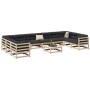 Garden sofa set 11 pieces solid pine wood by vidaXL, Garden sets - Ref: Foro24-3299644, Price: 613,17 €, Discount: %