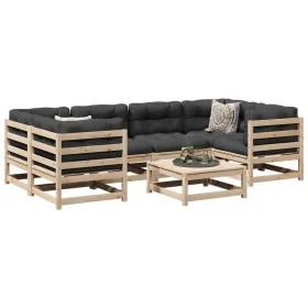Gartensofa-Set 7-teilig aus massivem Kiefernholz von vidaXL, Gartensets - Ref: Foro24-3299308, Preis: 420,41 €, Rabatt: %