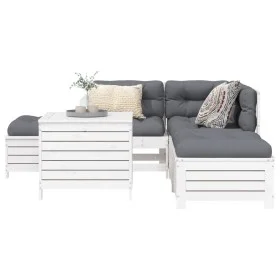 Garden sofa set 6 pieces solid white pine wood by vidaXL, Garden sets - Ref: Foro24-3250697, Price: 469,32 €, Discount: %
