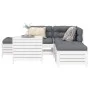 Gartensofa-Set 6-teilig aus massivem weißem Kiefernholz von vidaXL, Gartensets - Ref: Foro24-3250697, Preis: 469,32 €, Rabatt: %