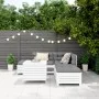Gartensofa-Set 6-teilig aus massivem weißem Kiefernholz von vidaXL, Gartensets - Ref: Foro24-3250697, Preis: 469,32 €, Rabatt: %