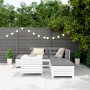 Gartensofa-Set 6-teilig aus massivem weißem Kiefernholz von vidaXL, Gartensets - Ref: Foro24-3250697, Preis: 475,15 €, Rabatt: %