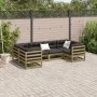 6-piece garden sofa set with impregnated pine wood cushions by vidaXL, Garden sets - Ref: Foro24-3299610, Price: 637,42 €, Di...