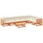 8-piece garden sofa set with wax-brown pine wood cushions by vidaXL, Garden sets - Ref: Foro24-3299479, Price: 861,96 €, Disc...
