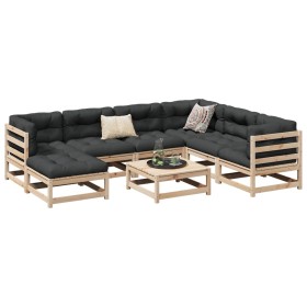 8-teilige Gartensofagarnitur mit Kissen aus massivem Kiefernholz von vidaXL, Gartensets - Ref: Foro24-3299556, Preis: 722,60 ...