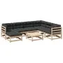 8-teilige Gartensofagarnitur mit Kissen aus massivem Kiefernholz von vidaXL, Gartensets - Ref: Foro24-3299556, Preis: 712,85 ...