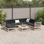 Juego de sofás de jardín 8 pzas con conjines madera maciza pino de vidaXL, Conjuntos de jardín - Ref: Foro24-3299556, Precio:...