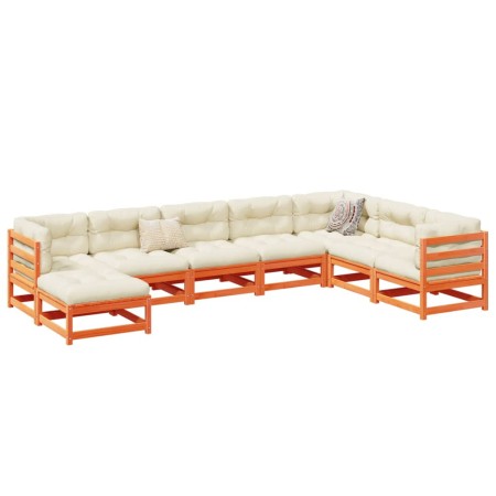 Garden sofa set 8 pieces solid pine wood wax brown by vidaXL, Garden sets - Ref: Foro24-3299575, Price: 487,10 €, Discount: %