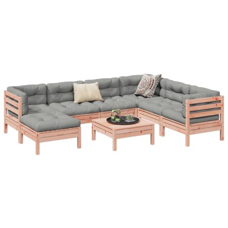 8-piece garden sofa set with Douglas fir wood cushions by vidaXL, Garden sets - Ref: Foro24-3299561, Price: 689,60 €, Discoun...