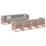 9-piece garden sofa set with Douglas fir wood cushions by vidaXL, Garden sets - Ref: Foro24-3299360, Price: 820,23 €, Discoun...