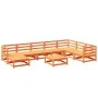 Gartensofa-Set 9-teilig aus massivem Kiefernholz, wachsbraun von vidaXL, Gartensets - Ref: Foro24-3299582, Preis: 540,01 €, R...