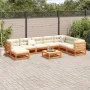 Gartensofa-Set 9-teilig aus massivem Kiefernholz, wachsbraun von vidaXL, Gartensets - Ref: Foro24-3299582, Preis: 540,01 €, R...