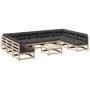 10-piece garden sofa set with solid pine wood cushions by vidaXL, Garden sets - Ref: Foro24-3299596, Price: 850,87 €, Discoun...