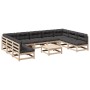 Set de sofás de jardín 10 pzas con conjines madera maciza pino de vidaXL, Conjuntos de jardín - Ref: Foro24-3299596, Precio: ...