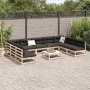10-piece garden sofa set with solid pine wood cushions by vidaXL, Garden sets - Ref: Foro24-3299596, Price: 850,87 €, Discoun...