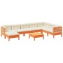 9-piece garden sofa set with wax-brown pine wood cushions by vidaXL, Garden sets - Ref: Foro24-3299589, Price: 812,89 €, Disc...