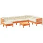 9-piece garden sofa set with wax-brown pine wood cushions by vidaXL, Garden sets - Ref: Foro24-3299589, Price: 792,72 €, Disc...