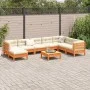 9-piece garden sofa set with wax-brown pine wood cushions by vidaXL, Garden sets - Ref: Foro24-3299589, Price: 792,72 €, Disc...
