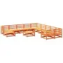 Gartensofa-Set 12-teilig aus massivem Kiefernholz, wachsbraun von vidaXL, Gartensets - Ref: Foro24-3299652, Preis: 755,48 €, ...
