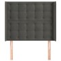 Cabecero con orejas de terciopelo gris oscuro 93x16x118/128 cm