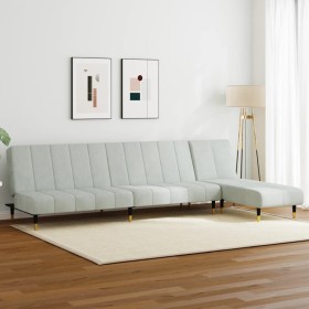Zweiteilige Sofagarnitur aus hellgrauem Samt von vidaXL, Sofas - Ref: Foro24-3216295, Preis: 410,15 €, Rabatt: %