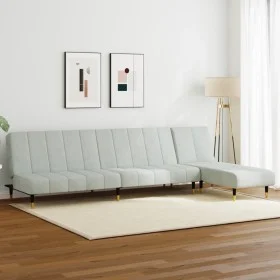 Zweiteilige Sofagarnitur aus hellgrauem Samt von vidaXL, Sofas - Ref: Foro24-3216295, Preis: 419,04 €, Rabatt: %