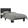 Estructura de cama madera de ingeniería y metal negra 75x190 cm de vidaXL, Camas y somieres - Ref: Foro24-845747, Precio: 90,...
