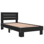Estructura de cama madera de ingeniería y metal negra 75x190 cm de vidaXL, Camas y somieres - Ref: Foro24-845747, Precio: 91,...