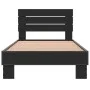 Estructura de cama madera de ingeniería y metal negra 75x190 cm de vidaXL, Camas y somieres - Ref: Foro24-845747, Precio: 90,...