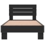 Estructura de cama madera de ingeniería y metal negra 75x190 cm de vidaXL, Camas y somieres - Ref: Foro24-845747, Precio: 91,...
