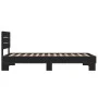 Estructura de cama madera de ingeniería y metal negra 75x190 cm de vidaXL, Camas y somieres - Ref: Foro24-845747, Precio: 90,...