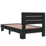 Estructura de cama madera de ingeniería y metal negra 75x190 cm de vidaXL, Camas y somieres - Ref: Foro24-845747, Precio: 91,...
