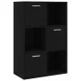 Armario almacenamiento madera contrachapada negra 60x29,5x90 cm de vidaXL, Librerías y estanterías - Ref: Foro24-801135, Prec...