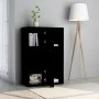 Armario almacenamiento madera contrachapada negra 60x29,5x90 cm de vidaXL, Librerías y estanterías - Ref: Foro24-801135, Prec...