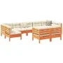 9-teilige Gartensofagarnitur mit wachsbraunen Kissen aus Kiefernholz von vidaXL, Gartensets - Ref: Foro24-3299633, Preis: 820...