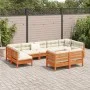 9-teilige Gartensofagarnitur mit wachsbraunen Kissen aus Kiefernholz von vidaXL, Gartensets - Ref: Foro24-3299633, Preis: 820...