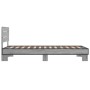 Estructura cama madera ingeniería metal gris Sonoma 90x200 cm de vidaXL, Camas y somieres - Ref: Foro24-845745, Precio: 71,12...