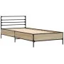 Sonoma oak metal engineered wood bed frame 90x190 cm by vidaXL, Beds and slatted bases - Ref: Foro24-845628, Price: 67,17 €, ...
